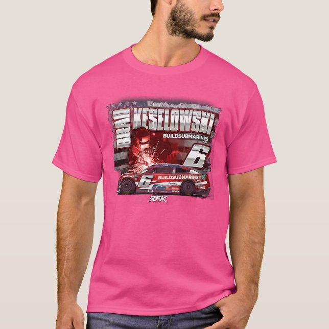 Brad Keselowski Patriotic Car T Shirt (Framsida)