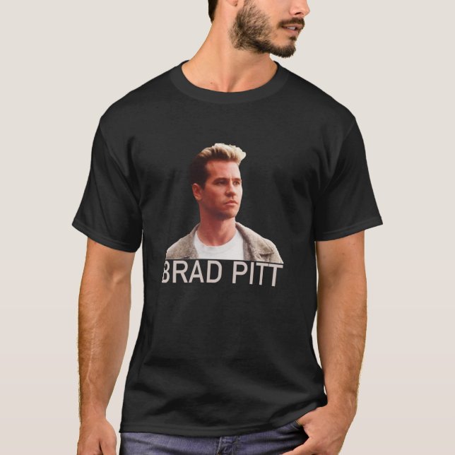 BRAD PITT Passande V-Nacke T Shirt (Framsida)
