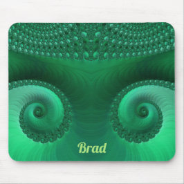 BRAD ~ Zany Shades of Grönt Fractal Mönster Musmatta
