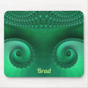 BRAD ~ Zany Shades of Grönt Fractal Mönster Musmatta
