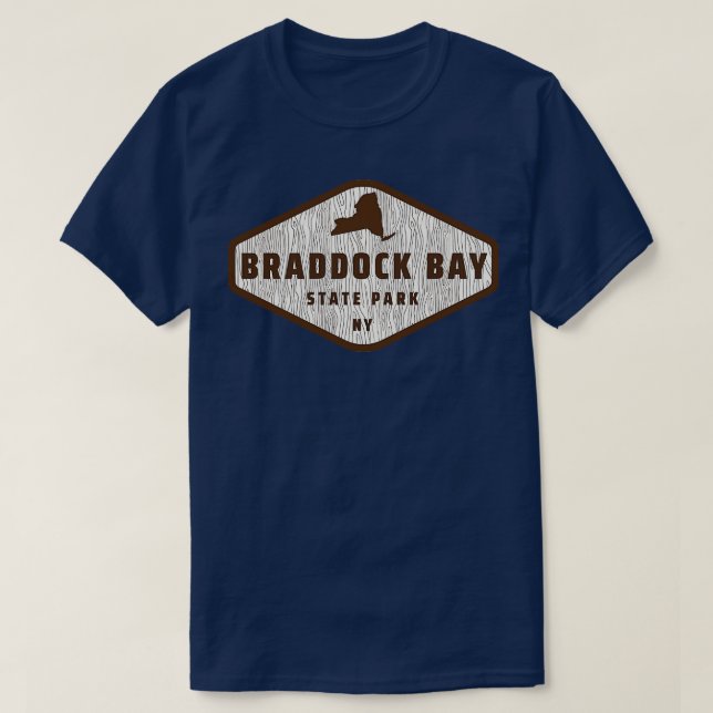 Braddock Bay State Park New York Träd Log Struktur T Shirt (Design framsida)