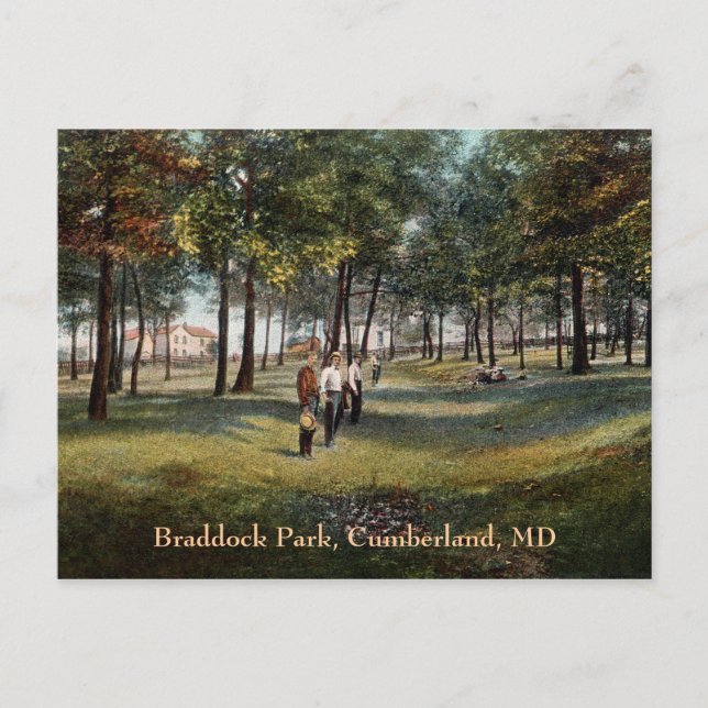 Braddock Park Vintage Cumberland Postcard Vykort (Framsida)