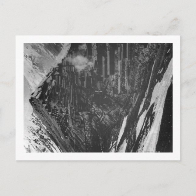 Braden Copper Mines in Chili Photographic Vykort (Framsida)