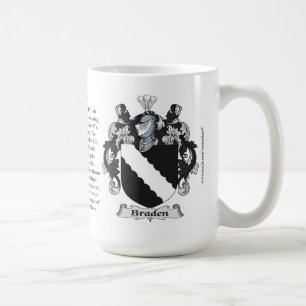 Braden, ursprung, det menande och vapenskölden kaffemugg