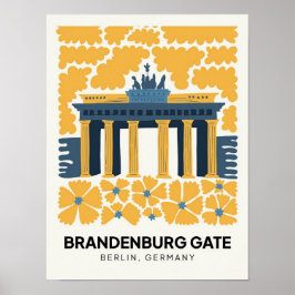 Bradenburg Grind Berlin abstrakt blommigt art. Poster