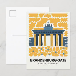 Bradenburg Grind Berlin abstrakt blommigt art. Vykort