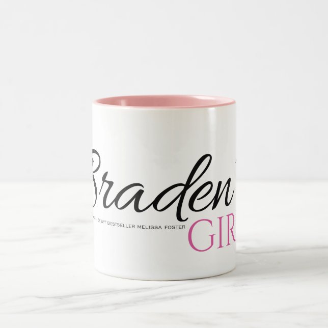 Bradens Girl med svart och rosa Mugg (Center)