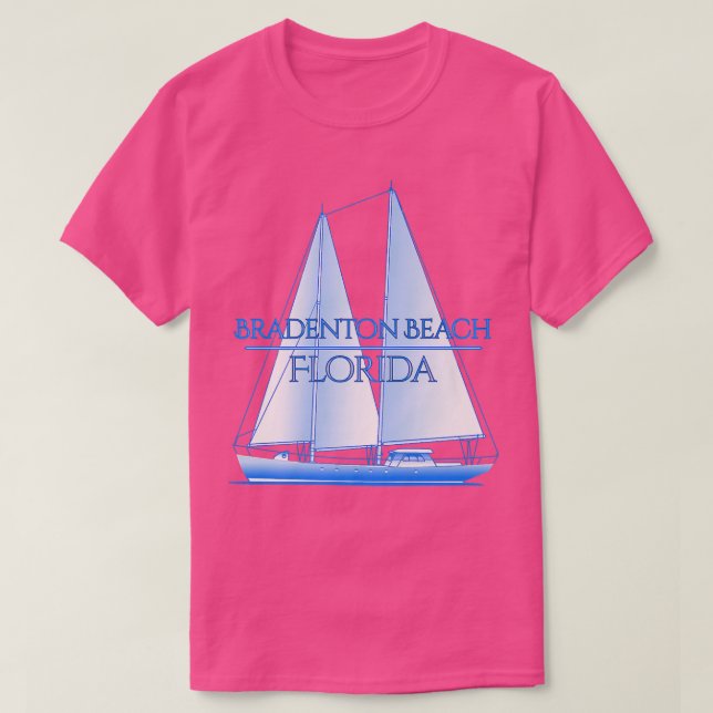 Bradenton Beach Florida Coastal Nautical Sailing S T Shirt (Design framsida)