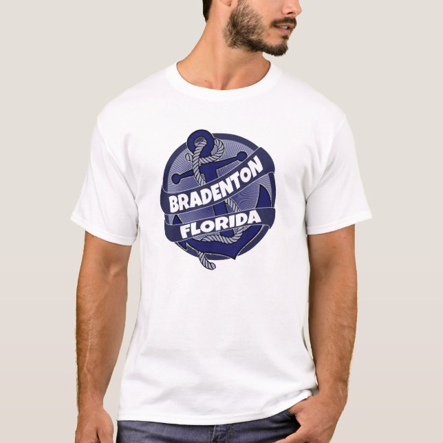 Bradenton Florida anchor swirl tshirt T-shirt (Framsida)