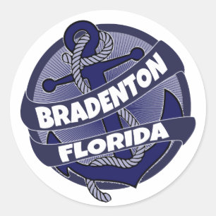 Bradenton Florida-fästpunktsetiketter Runt Klistermärke