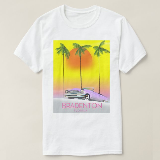 Bradenton Florida Klassisk bil reserklipp T Shirt (Design framsida)