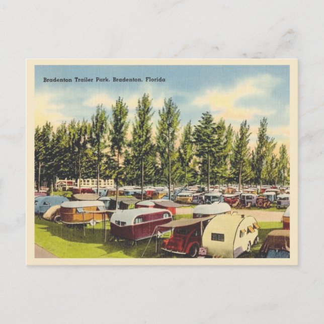 Bradenton Florida vintage husvagnspark Vykort (Framsida)