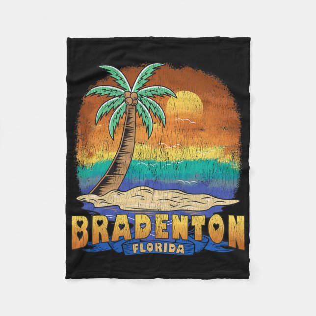 Bradenton Florida Vintage Sliten Souvenir  Fleecefilt (Framsidan)