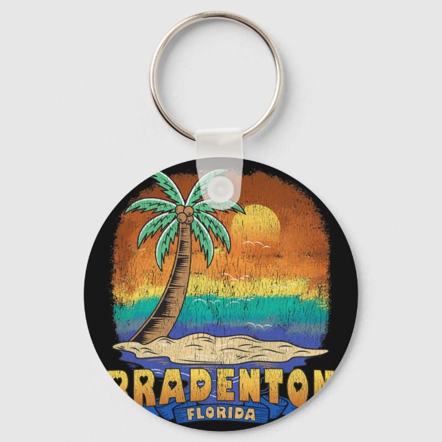 Bradenton Florida Vintage Sliten Souvenir  Nyckelring (Framsida)