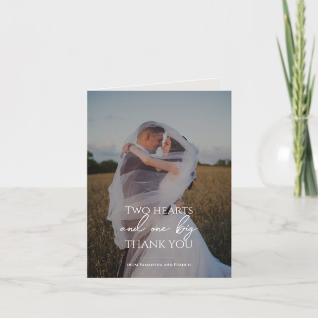 Bradford Modern Photo and Typography Bröllop Tack Kort (Framsida)