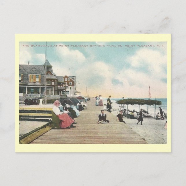 Brädgatan, Point Pleasant, New Jersey Vintage Vykort (Framsida)