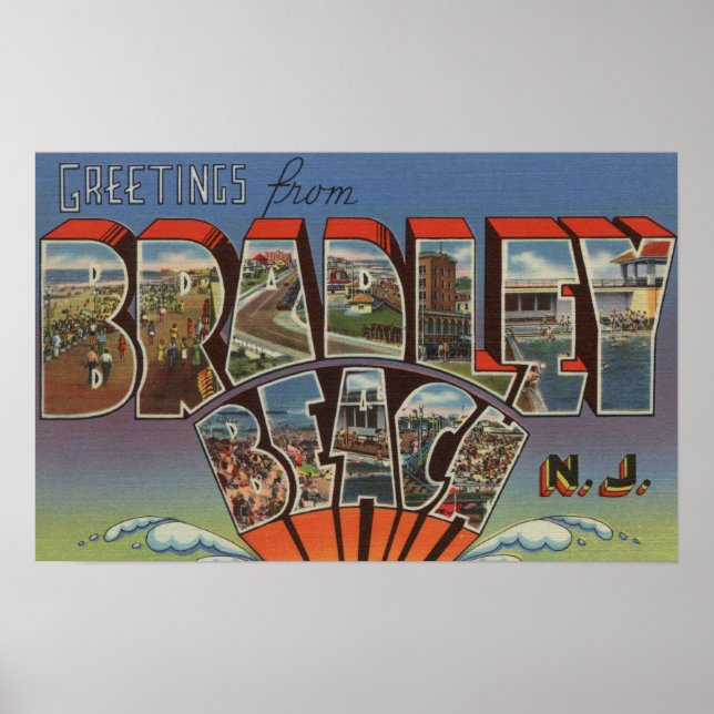 Bradley Beach, New jersey - Stora Brev Scenes Poster (Framsidan)