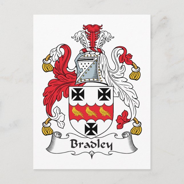 Bradley Family Crest Vykort (Framsida)