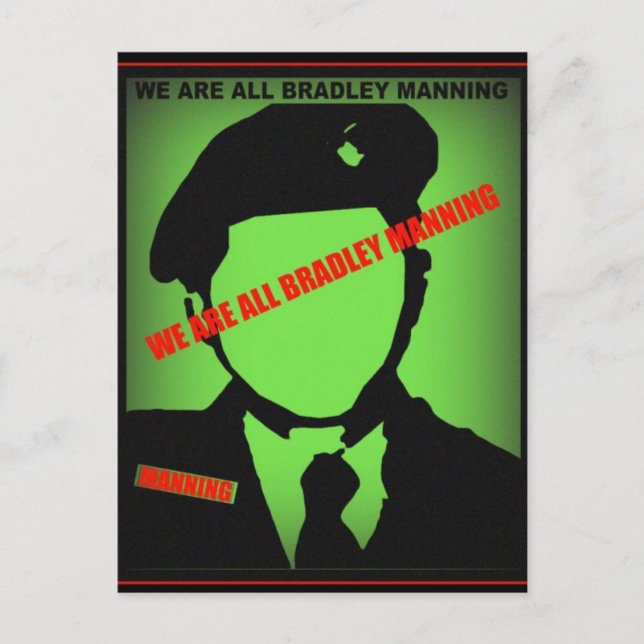 Bradley Manning Design Vykort (Framsida)