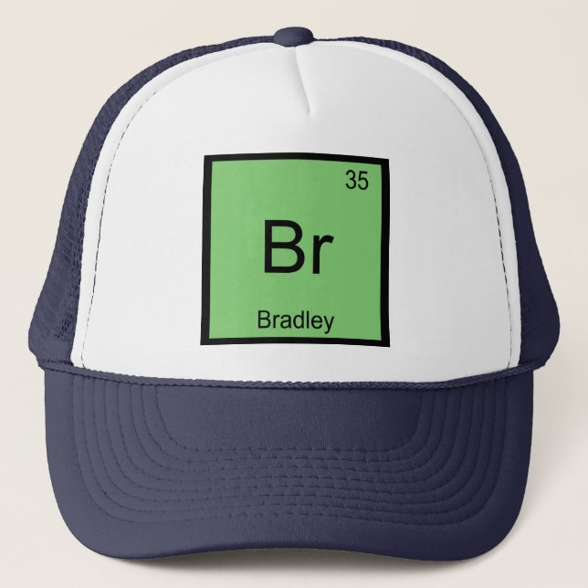 Bradley Namn Kemi Element Periodiska Systemet Truckerkeps (Framsida)