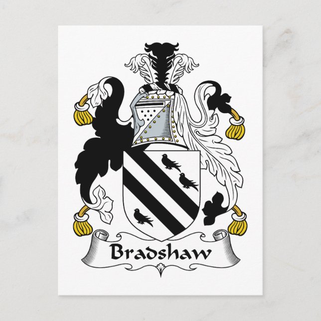 Bradshaw Family Crest Vykort (Framsida)