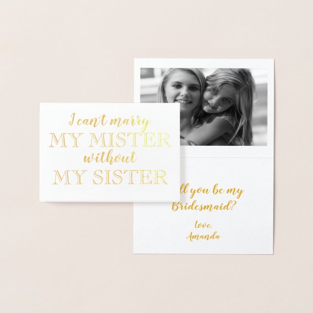 Brådskande eller Maid of honor Frieri inbjudan Folierat Kort (Display)