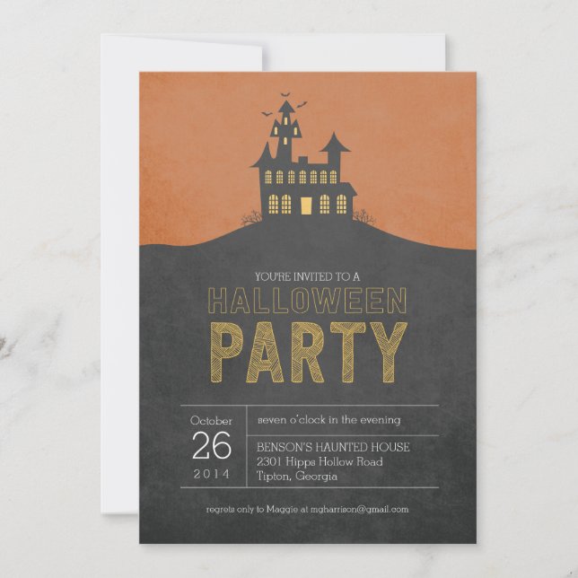 Brådskande inbjudan till Halloween fest (Framsida)