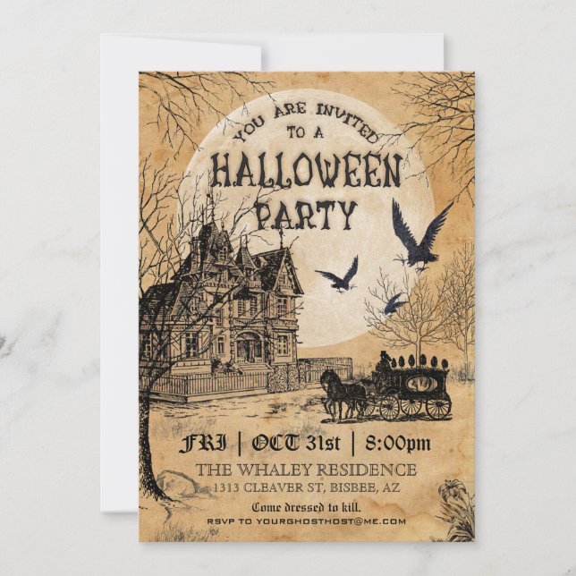 Brådskande inbjudan till Halloween fest (Framsida)