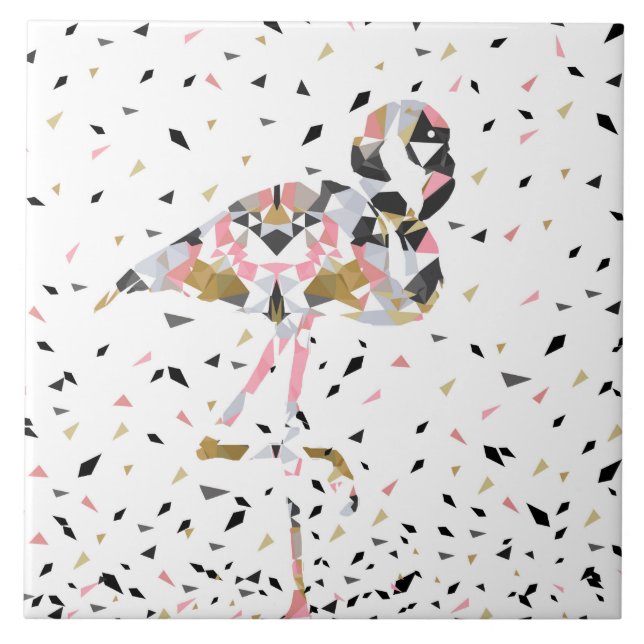 Brådskande utformning av Cute geometric Flamingo Kakelplatta (Framsidan)