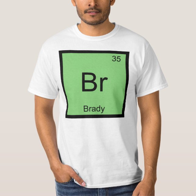 Brady Namn kemi Inslag Periodic Bord T-shirt (Framsida)