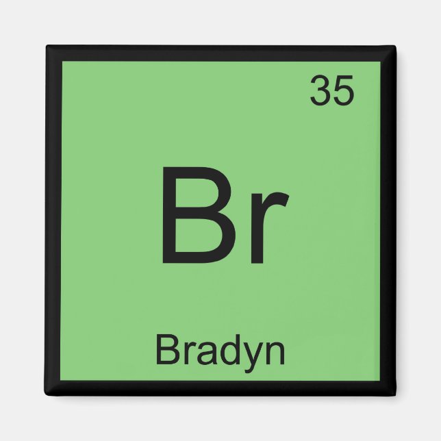 Bradyn Namn Kemi Element Periodiska Systemet Magnet (Framsidan)