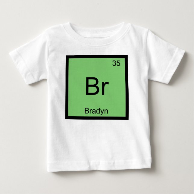 Bradyn Namn Kemi Element Periodiska Systemet T-shirt (Framsida)