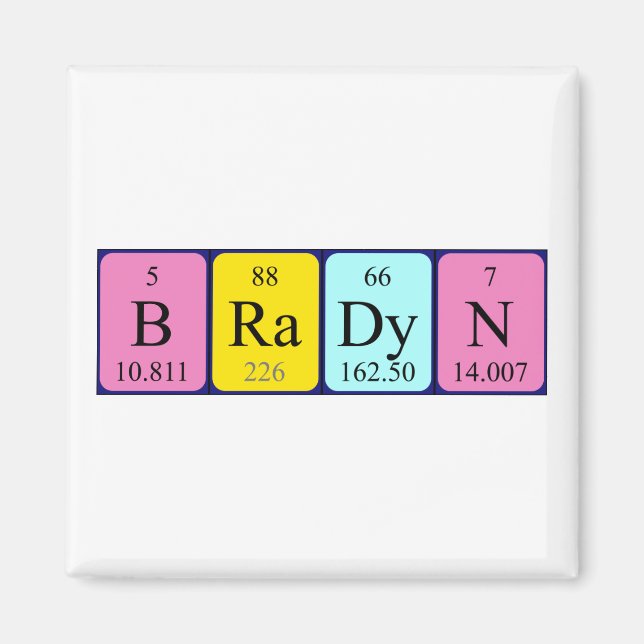 Bradyn Periodisk bord namn magnet (Framsidan)