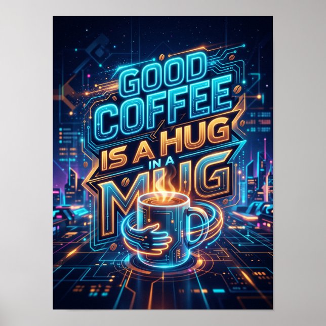 braft kaffe är en kram i en mugg poster (Framsidan)