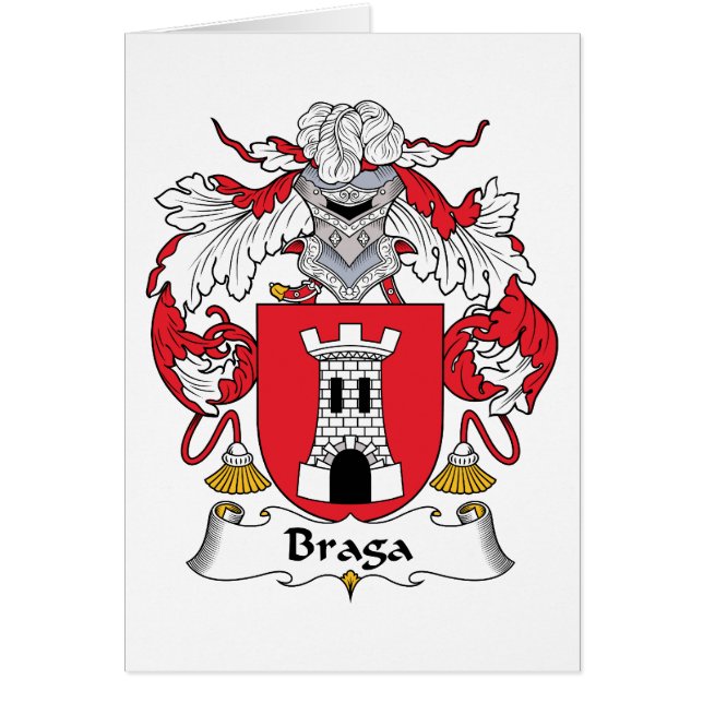 Braga familjvapensköld hälsningskort (Framsidan)