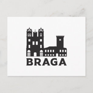 Braga Portugal City Skyline Cityscape Gift Idea Vykort