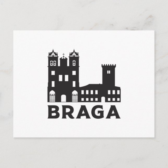 Braga Portugal City Skyline Cityscape Gift Idea Vykort (Framsida)