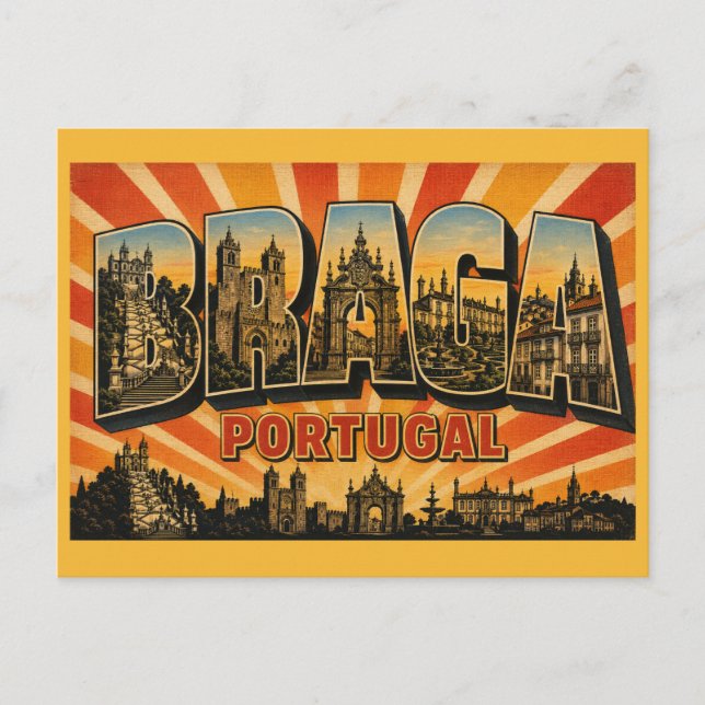 Braga Portugal Forntida ärkestift  Vykort (Framsida)