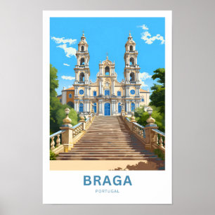 Braga Portugal Travel Skriv ut Poster