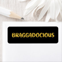 BRAGGADOCIOUS RETURN ADRESS-ETIKETT