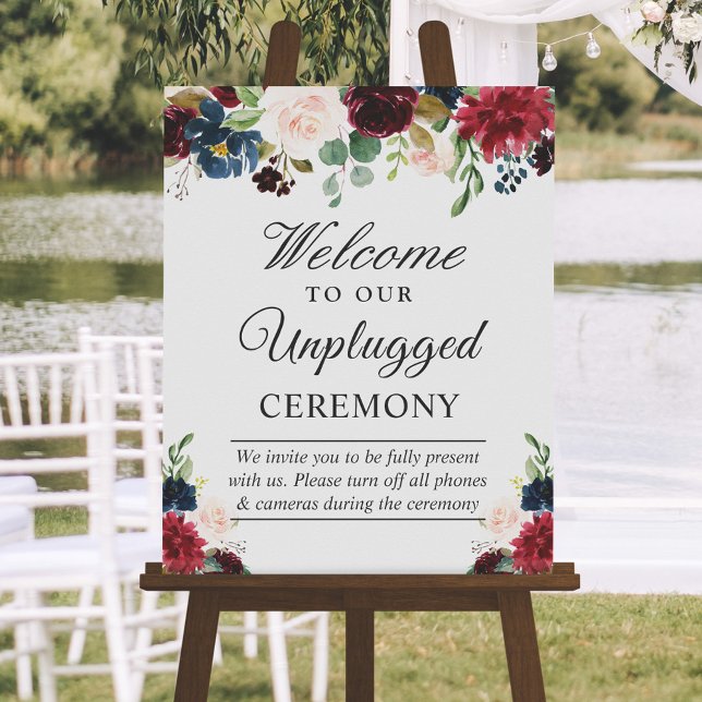 Bragundy Blommigt ej ansluten Bröllop Ceremony-sig Poster (Skapare uppladdad)
