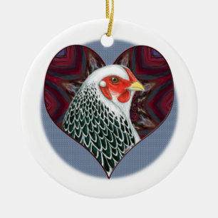 Brahma Hen Heart Julgransprydnad Keramik