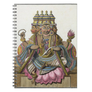 Brahma hinduisk gud av skapelsen, från 'den anteckningsbok med spiral