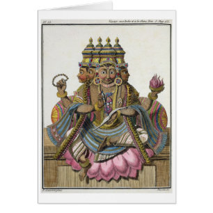 Brahma hinduisk gud av skapelsen, från 'den hälsningskort