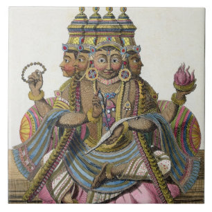 Brahma hinduisk gud av skapelsen, från 'den kakelplatta