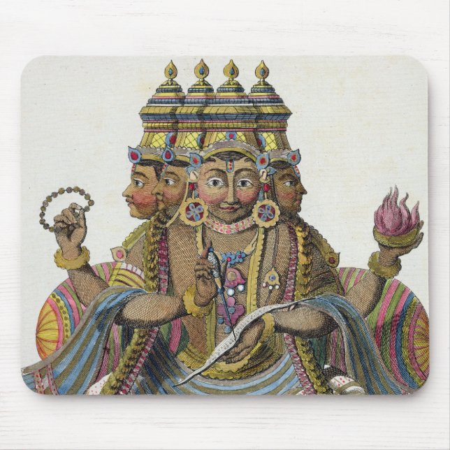 Brahma hinduisk gud av skapelsen, från 'den musmatta (Framsidan)