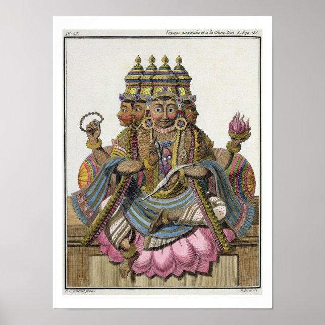 Brahma, skapandets hindugud, från "Voyage aux in" Poster (Framsidan)