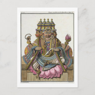 Brahma, skapandets hindugud, från "Voyage aux in" Vykort