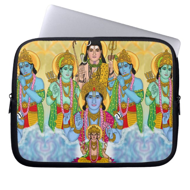 Brahma Vishnu Shiva Ram Krishna Bärbar datorskål Laptop Fodral (Framsidan)