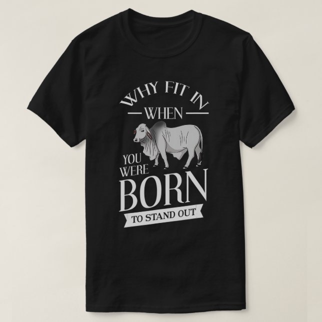 Brahman Bull Cattle Mini Zebu Cow T Shirt (Design framsida)